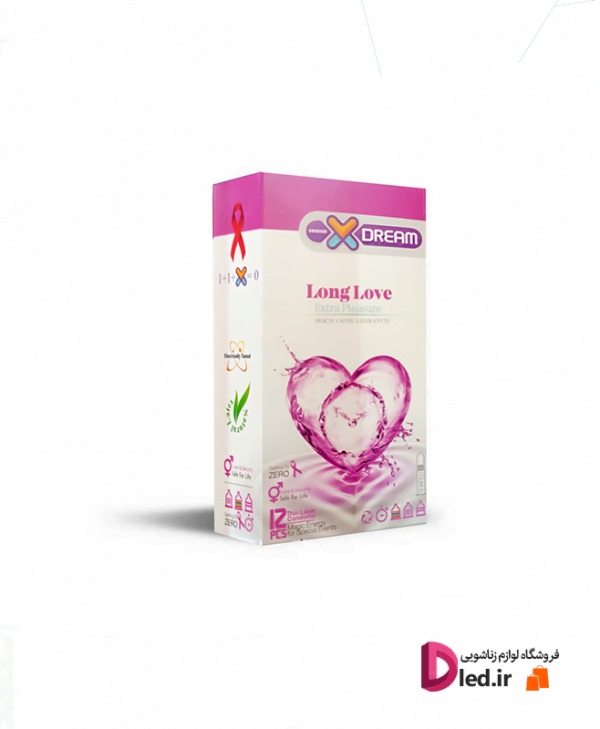 کاندوم لذت طولانی ایکس دریم مدل Long Love بسته 12 عددی